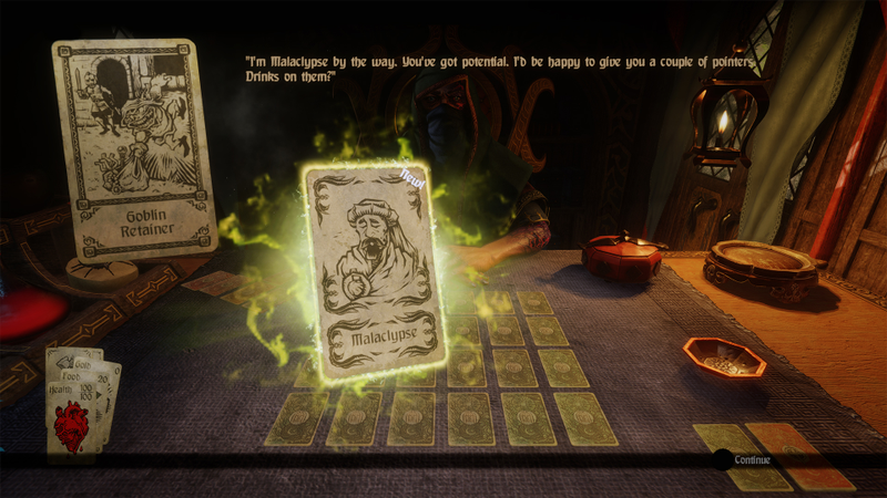 One of Hand of Fate 2's new companion characters.